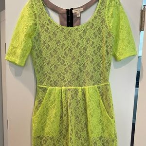 Bright Yellow lace party dress